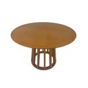 Ver imagem 2 de Mesa de Jantar Redonda Rebeca com Base Cone Palito em Madeira 1,30x1,30 Cerejeira