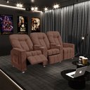 Ver imagem 2 de Poltrona Reclinável 3 Lugares para Sala de Cinema Romeo F05 Veludo Terracota - Lyam Decor
