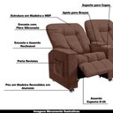 Ver imagem 4 de Poltrona Reclinável 3 Lugares para Sala de Cinema Romeo F05 Veludo Terracota - Lyam Decor
