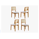 Ver mais imagens de Kit 2 Cadeiras para Mesa de Jantar Madeira Maciça Sextavada:bege/marrom/sextavado