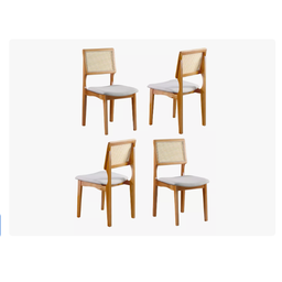 Kit 2 Cadeiras para Mesa de Jantar Madeira Maciça Sextavada:bege/marrom/sextavado - 8