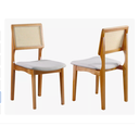 Ver imagem 6 de Kit 2 Cadeiras para Mesa de Jantar Madeira Maciça Sextavada:bege/marrom/sextavado