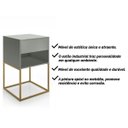 Ver imagem 6 de Kit 02 Mesas de Cabeceira Sofia Estilo Industrial Pé de Aço 1 Gaveta 1 Nicho - Lh Móveis