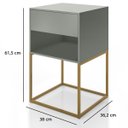 Ver imagem 6 de Kit 02 Mesas de Cabeceira Sofia Estilo Industrial Pé de Aço 1 Gaveta 1 Nicho - Lh Móveis