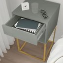 Ver imagem 3 de Kit 02 Mesas de Cabeceira Sofia Estilo Industrial Pé de Aço 1 Gaveta 1 Nicho - Lh Móveis