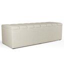 Ver imagem 4 de Kit Cabeceira Cama Box Casal King 195cm com Calçadeira Baú Dália W01 Linho Champagne - Lyam