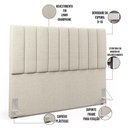 Ver imagem 5 de Kit Cabeceira Cama Box Casal King 195cm com Calçadeira Baú Dália W01 Linho Champagne - Lyam