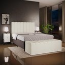 Ver imagem 2 de Kit Cabeceira Cama Box Casal King 195cm com Calçadeira Baú Dália W01 Linho Champagne - Lyam