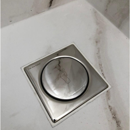 Ralo Click para Banheiro Inox Click Quadrado 10x10 Inox Anti Cheiro - 4