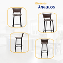 Ver imagem 4 de Kit 2 Banquetas para Cozinha Banco Alto Junco Argila Balcão Ilha Bancada Bares Piscina Área Gourmet