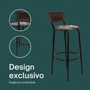 Ver imagem 4 de Kit 2 Banquetas para Cozinha Banco Alto Junco Argila Balcão Ilha Bancada Bares Piscina Área Gourmet
