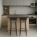 Ver imagem 6 de Kit 2 Banquetas para Cozinha Banco Alto Junco Argila Balcão Ilha Bancada Bares Piscina Área Gourmet