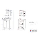 Ver imagem 6 de Armário Conjunto de Banheiro com Gabinete, Cuba e Espelheira 2 Portas 45 cm Branco