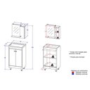 Ver imagem 6 de Armário Conjunto de Banheiro com Gabinete, Cuba e Espelheira 2 Portas 45 cm Branco