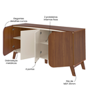 Ver mais imagens de Buffet Elegance 1,60 Metros com 4 Portas Off White/pinho Ripado Cedro/off White