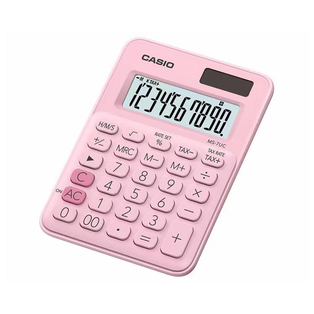 Calculadora de Mesa 10 Dígitos com Cálculo de Horas Ms-7uc-pk-n-dc Rosa