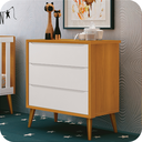 Ver imagem 2 de Cômoda Infantil 3 Gavetas Retrô Branco Savana Madeira