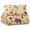Ver imagem 1 de Kit Cobre Leito Infantil Solteiro Aquarela 2 Peças Colcha Estampado Animais Bosque Bege