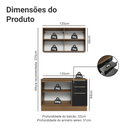 Ver imagem 5 de Armário de Cozinha Compacta 120 cm Rustic/Preto Lux Madesa 01