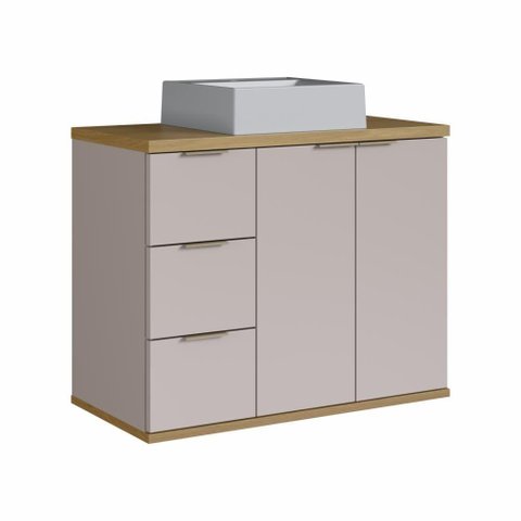 Gabinete Banheiro com Cuba 76cm 2 Portas 3 Gavetas Galway Estilare