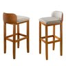 Banqueta Alta Bar Balcão Onix Sofisticada Resistente Banco Área Gourmet Sacada Pés Madeira Cor Bege - 4