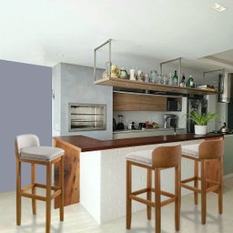 Banqueta Alta Bar Balcão Onix Sofisticada Resistente Banco Área Gourmet Sacada Pés Madeira Cor Bege - 9
