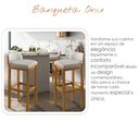 Ver imagem 2 de Banqueta Alta Bar Balcão Onix Sofisticada Resistente Banco Área Gourmet Sacada Pés Madeira Cor Bege