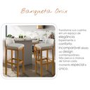 Ver imagem 2 de Banqueta Alta Bar Balcão Onix Sofisticada Resistente Banco Área Gourmet Sacada Pés Madeira Cor Bege