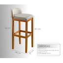 Ver imagem 6 de Banqueta Alta Bar Balcão Onix Sofisticada Resistente Banco Área Gourmet Sacada Pés Madeira Cor Bege