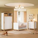 Ver imagem 1 de Quarto de Bebê Completo Flora com Berço Cômoda e Roupeiro 5085 Branco Qmovi