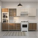 Ver imagem 1 de Cozinha Modulada 6 Peças Linea Luciane com Balcões e Torre Quente
