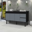 Ver imagem 2 de Gabinete Madeira Color 1,44 Metros Preto/cinza - 279 - Primatto Gabinete Madeira Color 1,44 M Preto/