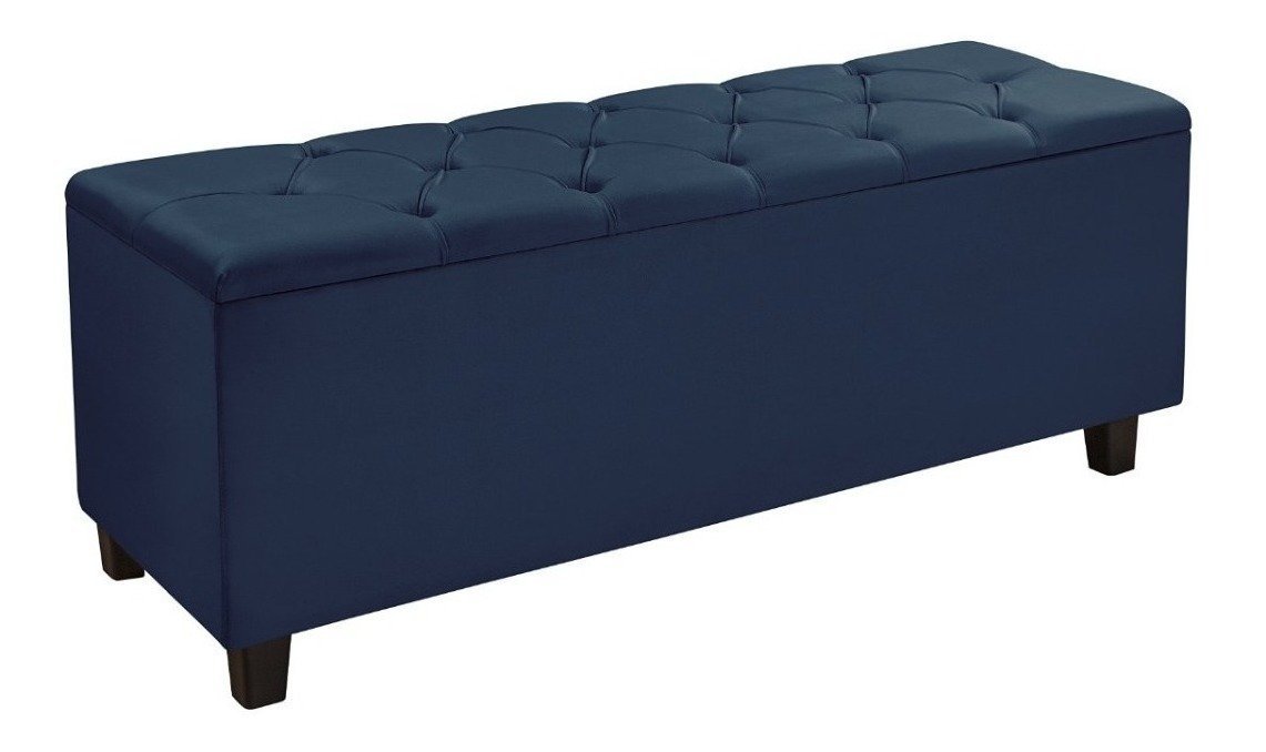 Baú Recamier Quarto Sala Barcelona 150cm - Azul - 2