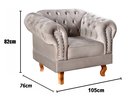 Ver imagem 3 de Poltrona Chesterfield Duque Dom Pedro Capitonê - Veludo Capuccino