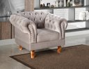 Ver imagem 2 de Poltrona Chesterfield Duque Dom Pedro Capitonê - Veludo Capuccino