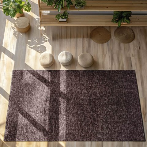 Tapete Sisal Sala Quarto 200x300 Tecido Sintético Mesclado - Marrom Argila