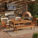 Ver imagem 5 de Mesa de Jantar com Banco de Madeira 180cm e 04 Cadeiras Trammare C07 Corda Náutica Ocre - Lyam