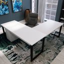 Ver imagem 4 de Mesa de Escritório em L Estilo Industrial 1,50mx1,50m Technox Mesa em L