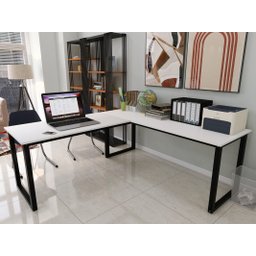 Mesa de Escritório em L Estilo Industrial 1,50mx1,50m Technox Mesa em L - 6