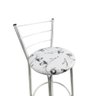 Banqueta Alta Prata Cozinha Gourmet Americana - Branco Floral - 2