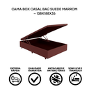 Ver imagem 4 de Cama Box Casal Baú Suede Marrom 138x188x35 - Fábrica de Tudo