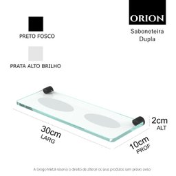 Saboneteira Dupla para Banheiro Orion Suporte Preto 1041or.ptfc - 7
