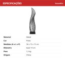 Ver mais imagens de Vaso Decorativo de Metal Preto 55x17x17cm Enfeite Sala Mesa Estante Aparador
