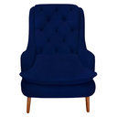 Ver imagem 2 de Kit Amamentação Poltrona, Puff e Almofada Suede Azul Marinho Dominic Decor Lille
