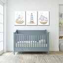 Ver imagem 1 de Kit 3 Quadros Decorativos Infantil | Fundo do Mar - Oceano Love NO2 - 40x60 - Moldura Madeira