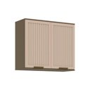 Ver imagem 1 de Módulo Cozinha Connect Aéreo para com 2 Portas Ripadas 80cm Duna Cristal2 Aéreos + 1 Balcão + 1