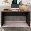 Ver imagem 2 de Mesa para Escritório 136cm Tampo em Tamburato Studio 1300 Nogueira Caiena E Preto Tx