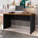 Ver imagem 1 de Mesa para Escritório 136cm Tampo em Tamburato Studio 1300 Nogueira Caiena E Preto Tx