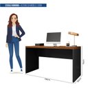 Ver imagem 3 de Mesa para Escritório 136cm Tampo em Tamburato Studio 1300 Nogueira Caiena E Preto Tx