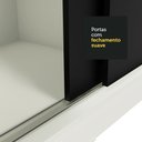 Ver mais imagens de Guarda-Roupa Casal Madesa Kansas 3 Portas de Correr com Espelhos 3 Gavetas Branco/Preto Cor:Branco/P